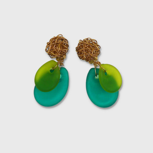 Boucles d'oreilles GALET VERT E1009 | EMPREINTES Paris - EMPREINTES Paris