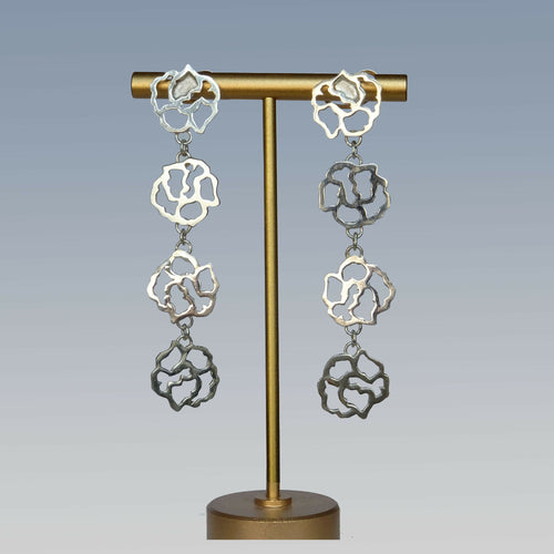 Boucles d'oreilles argent Quatre boutons de Rose | EMPREINTES Paris - EMPREINTES Paris