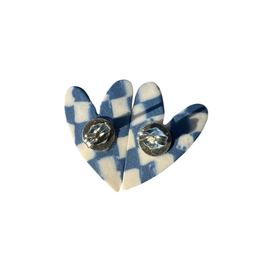 Boucles d'oreilles coeurs damier | EMPREINTES Paris - EMPREINTES Paris