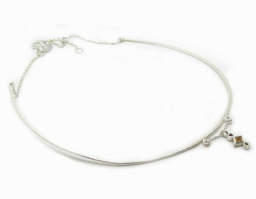 Collier torque fin Grenat, citrine et tourmaline | EMPREINTES Paris - EMPREINTES Paris