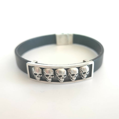 Bracelet Homme têtes de mort en argent 925 | EMPREINTES Paris - EMPREINTES Paris