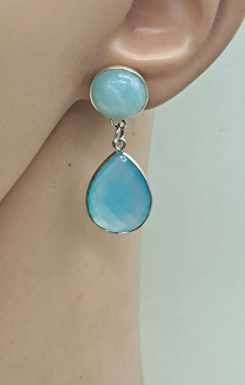 Boucles argent aigue marine | EMPREINTES Paris - EMPREINTES Paris