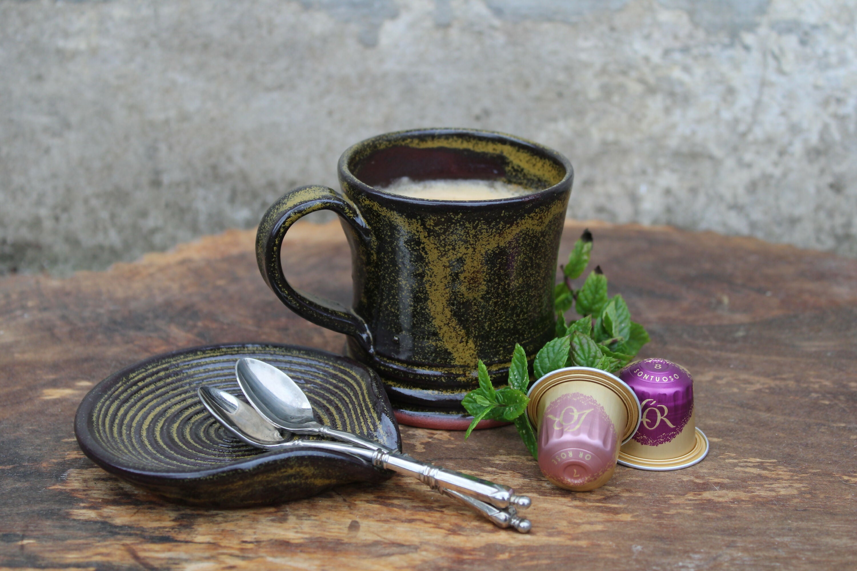 Mug expresso en grès avec email tea dust | EMPREINTES Paris