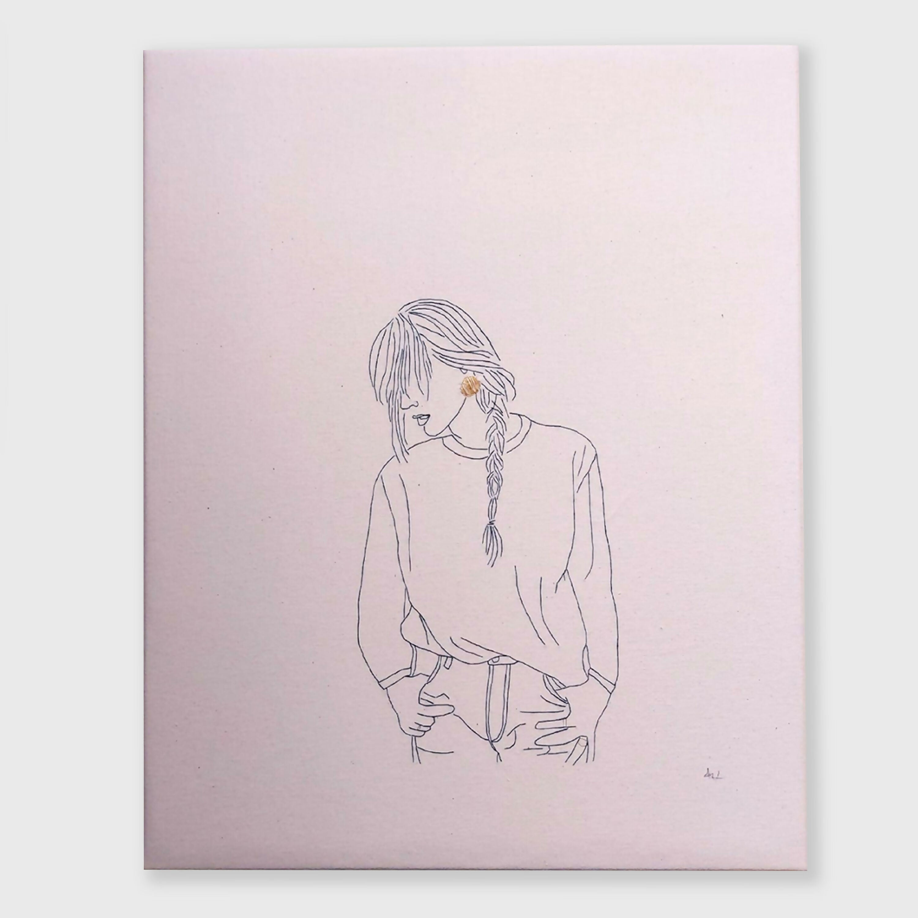 dessin_brode_la_tresse_et_la_boucle_doreille_aude_herrard copie | EMPREINTES Paris