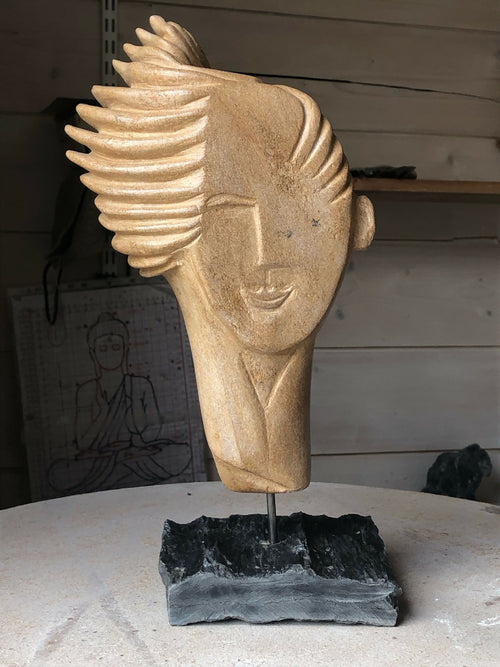 Symphonie, sculpture en stéatite terre de sienne | EMPREINTES Paris - EMPREINTES Paris