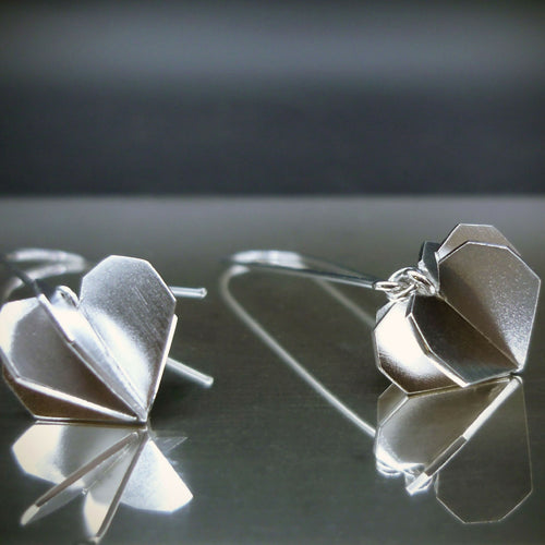 Boucles d'oreilles coeur argent rhodié ou doré | EMPREINTES Paris - EMPREINTES Paris