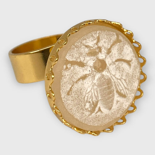 bague_moyenne_motif_abeille_blanche_fanex_france_stephane_dunoyer copie | EMPREINTES Paris - EMPREINTES Paris