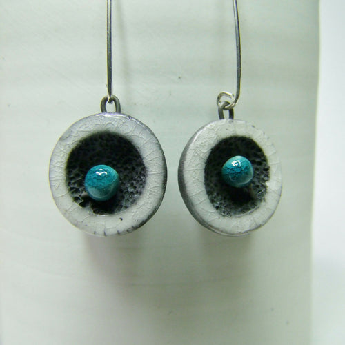 Boucles d'oreilles Miro Blanc et bleu | EMPREINTES Paris - EMPREINTES Paris