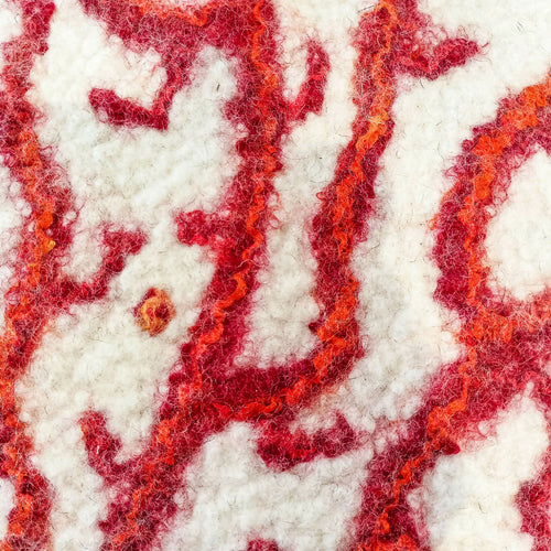 Tenture ronde en feutre de laine décor Corail rouge - lanzetta copie | EMPREINTES Paris - EMPREINTES Paris