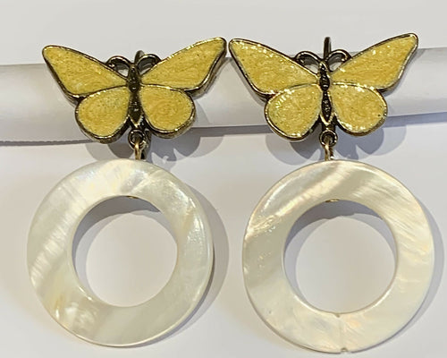 Boucles d’oreilles papillons jaune nacré | EMPREINTES Paris - EMPREINTES Paris