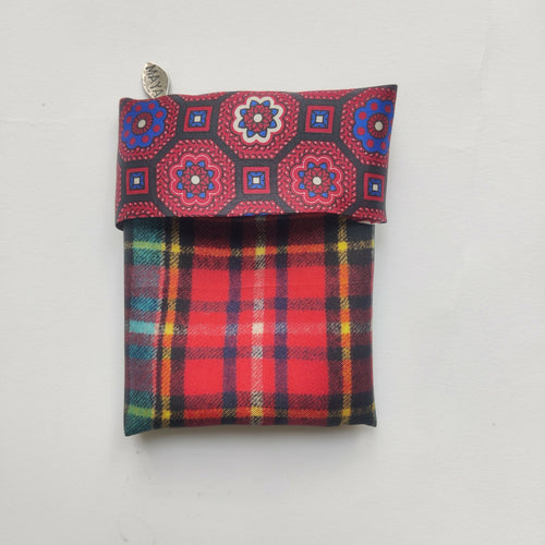 Pochette soie homme - check mosaiquerouge | EMPREINTES Paris - EMPREINTES Paris