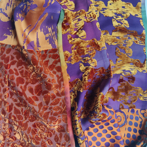 Écharpe soie- velours jacquard orange | EMPREINTES Paris - EMPREINTES Paris