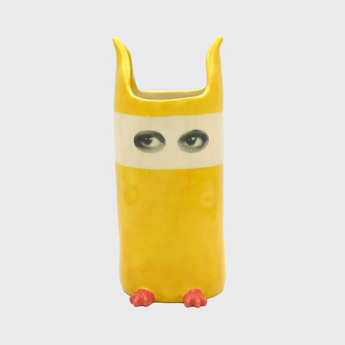 Vase Espionne jaune à bandeau, moyen modèle | EMPREINTES Paris - EMPREINTES Paris