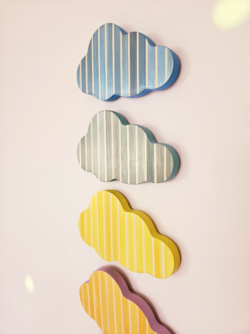 Série Mini Pop - Nuage rayures multicolore et blanc | EMPREINTES Paris - EMPREINTES Paris