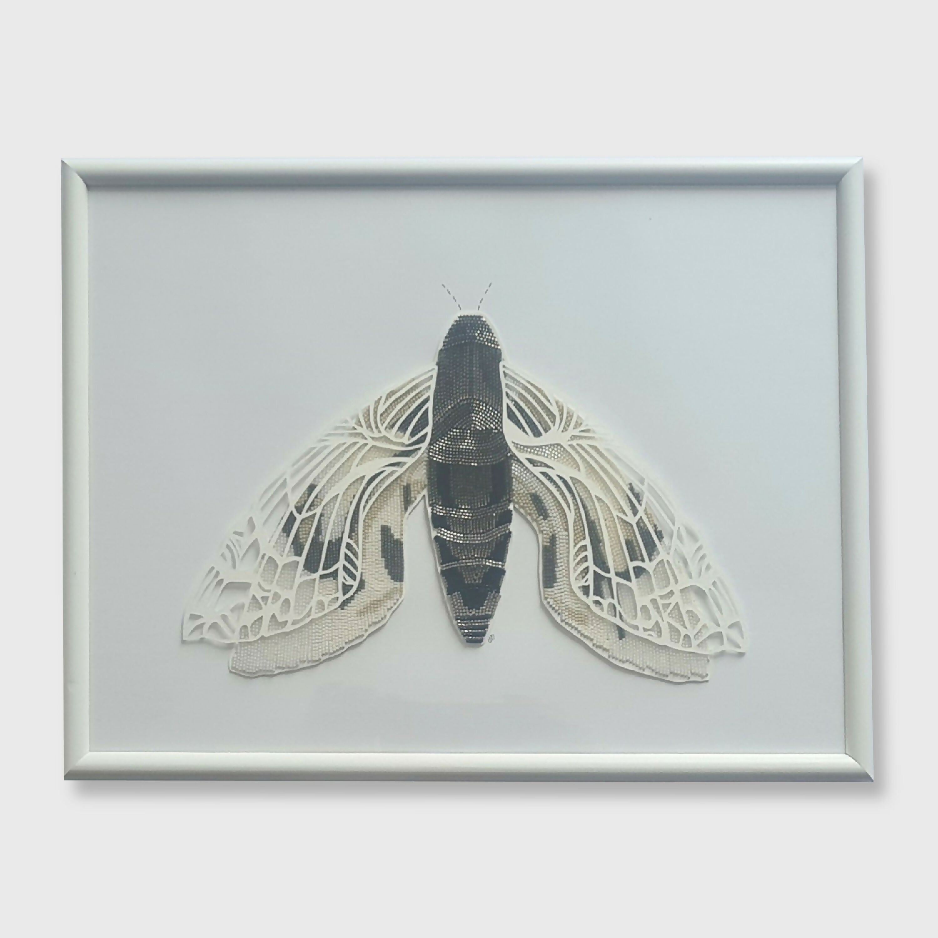 Tableau perlé Le bombyx du mûrier | EMPREINTES Paris