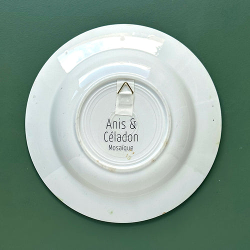 Assiette murale Poiscaille résille vert pomme et citron | EMPREINTES Paris - EMPREINTES Paris