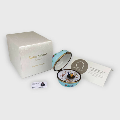 Pomme bleue musicale oiseau romantique - cadeau de naissance - noces de porcelaine | EMPREINTES Paris - EMPREINTES Paris