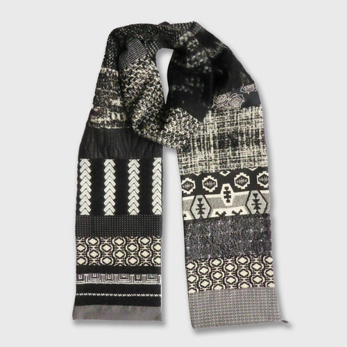 Écharpe hivernale XL black and white | EMPREINTES Paris - EMPREINTES Paris