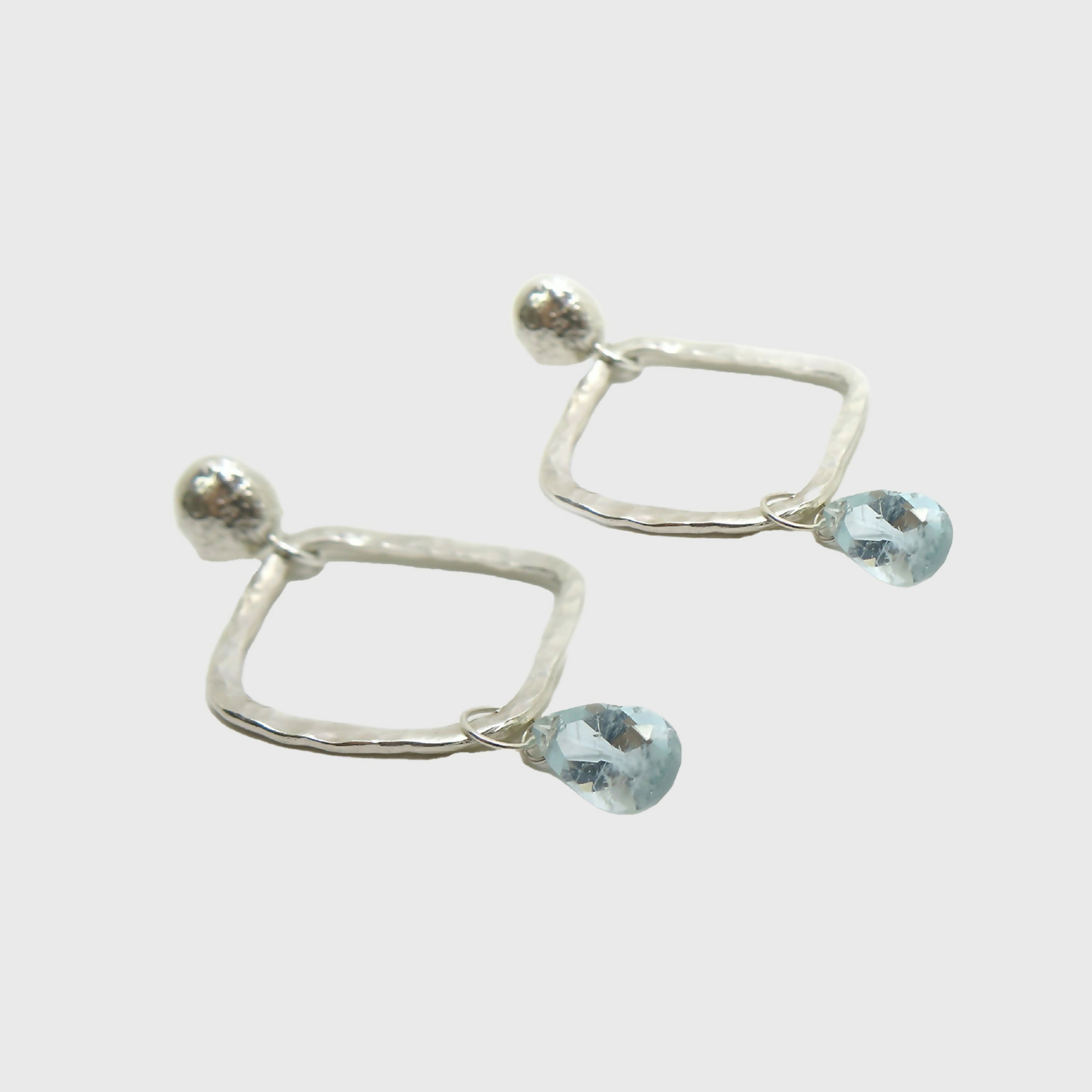 Boucles d’oreilles Argent et Aigues marines | EMPREINTES Paris
