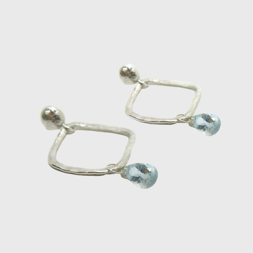 Boucles d’oreilles Argent et Aigues marines | EMPREINTES Paris - EMPREINTES Paris