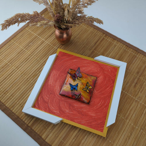 Tableau Papillonner – Émail sur Cuivre avec volume | EMPREINTES Paris - EMPREINTES Paris