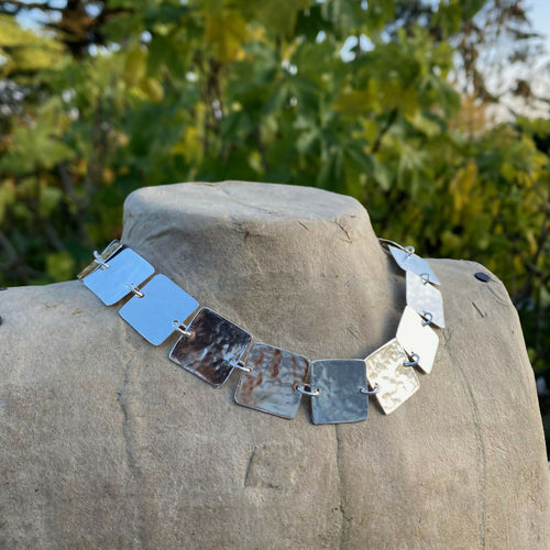collier_choker_en_argent_massif_martele_squares_artyssia copie | EMPREINTES Paris - EMPREINTES Paris