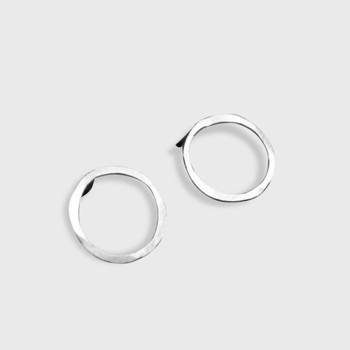 Boucles d’oreilles fils d’argent massif martelés | EMPREINTES Paris - EMPREINTES Paris