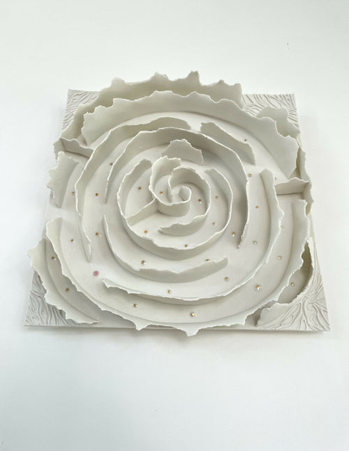 Bas relief tableau papier porcelaine collection écorce Labyrinthe | EMPREINTES Paris - EMPREINTES Paris