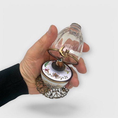 chouette_hibou_owl_cristal_automne_marron_foret_fleur_floral_cadeau-decoration_paques_automate_oeuf-style-faberge_pastel_cadeau-naissance_bebe_fete-des-meres_noce-porcelaine_limoges_enfantin_romantique_original_oeuf-collection_boite-a-musique_oeuf-musical_fanex-france | EMPREINTES Paris - EMPREINTES Paris