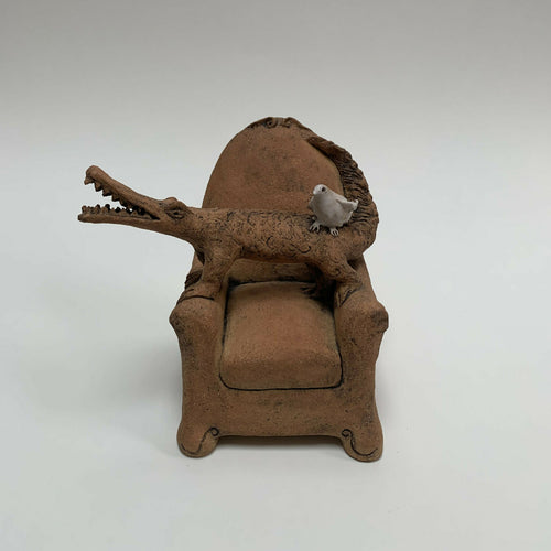 Sculpture Fauteuil crocodile et son oiseau | EMPREINTES Paris - EMPREINTES Paris