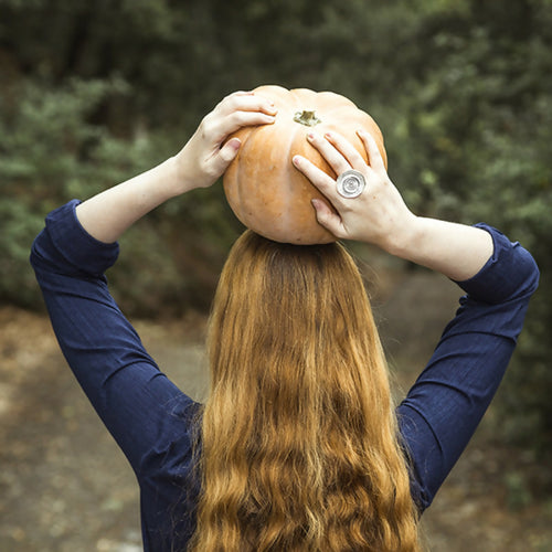 Bague cocktail en argent massif, Motif rondelle de bois | EMPREINTES Paris - EMPREINTES Paris