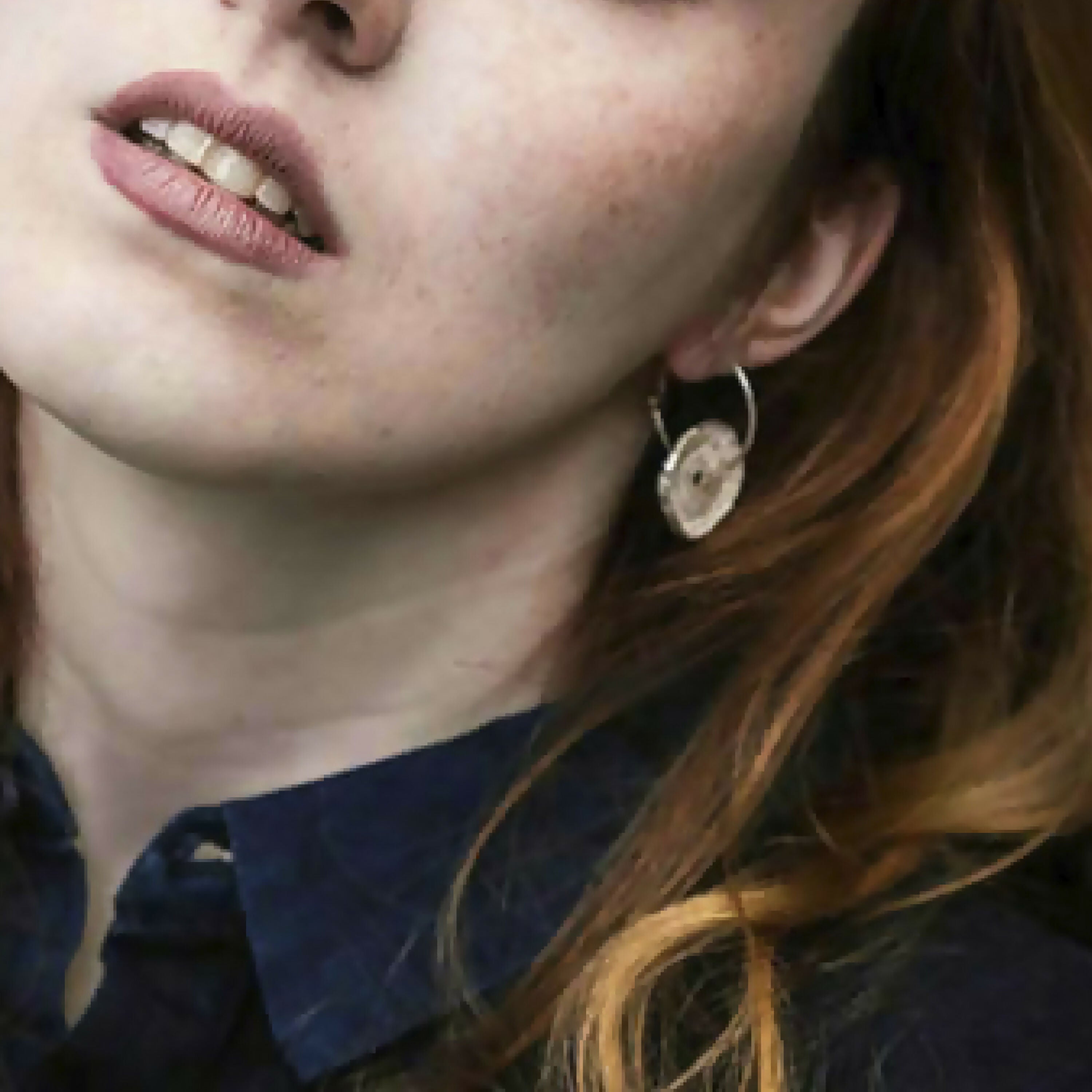 Créoles motif rondelles de bois, en argent massif | EMPREINTES Paris