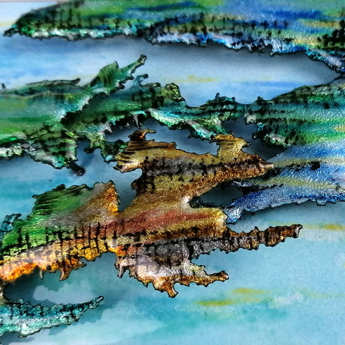 Déliquescence - Tableau en émail 3D sur cuivre et feuilles d'argent | EMPREINTES Paris - EMPREINTES Paris