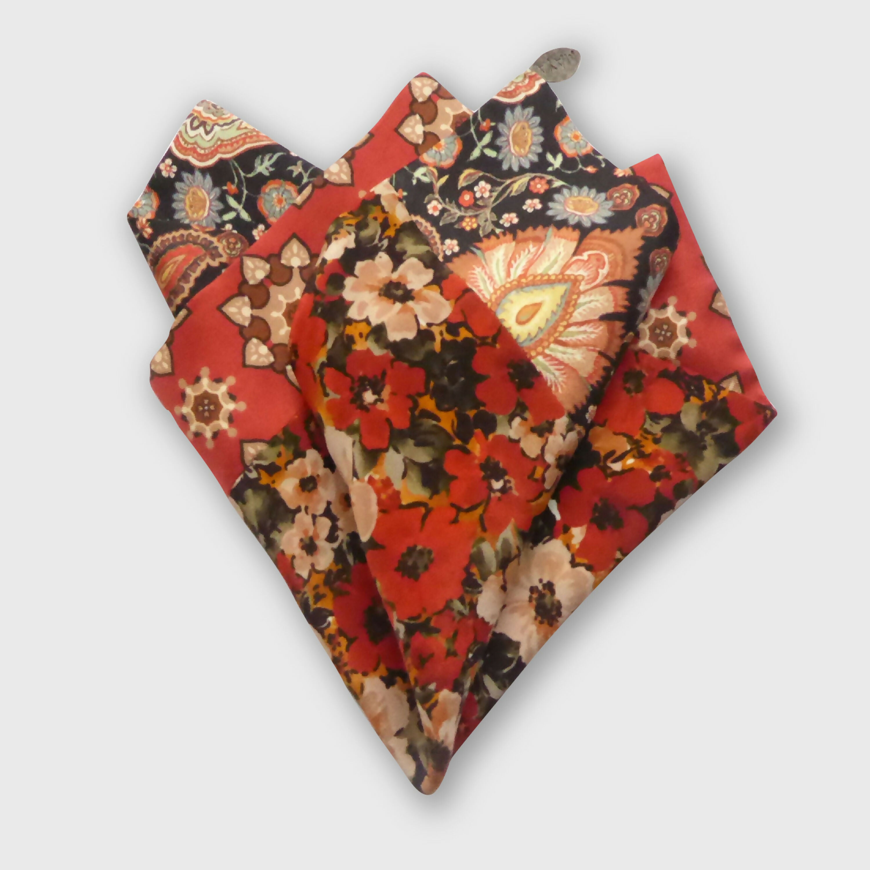 Pochette soie homme - graphic flower cachemire | EMPREINTES Paris