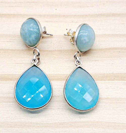 Boucles argent aigue marine | EMPREINTES Paris - EMPREINTES Paris