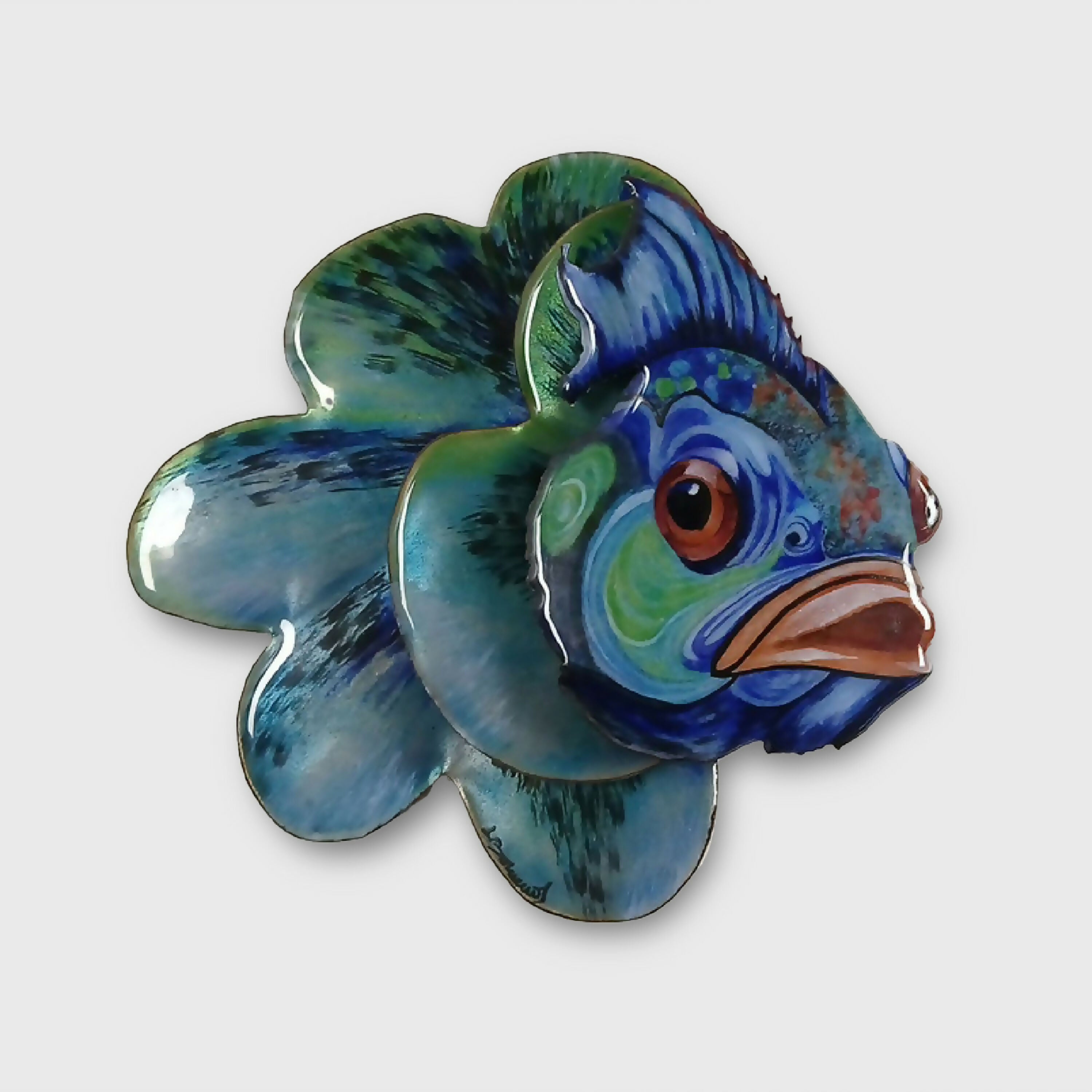 Sculpture poisson Alvin 3D – Pièce murale en émail | EMPREINTES Paris
