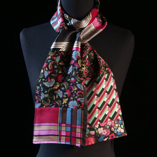 Écharpe soie graphic flower rouge | EMPREINTES Paris - EMPREINTES Paris