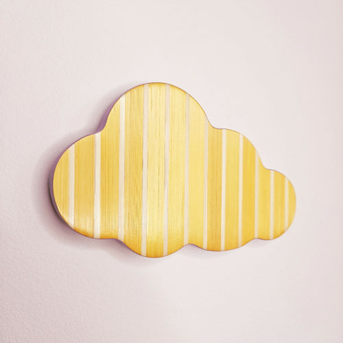 Série Mini Pop - Nuage rayures jaune or et blanc | EMPREINTES Paris - EMPREINTES Paris