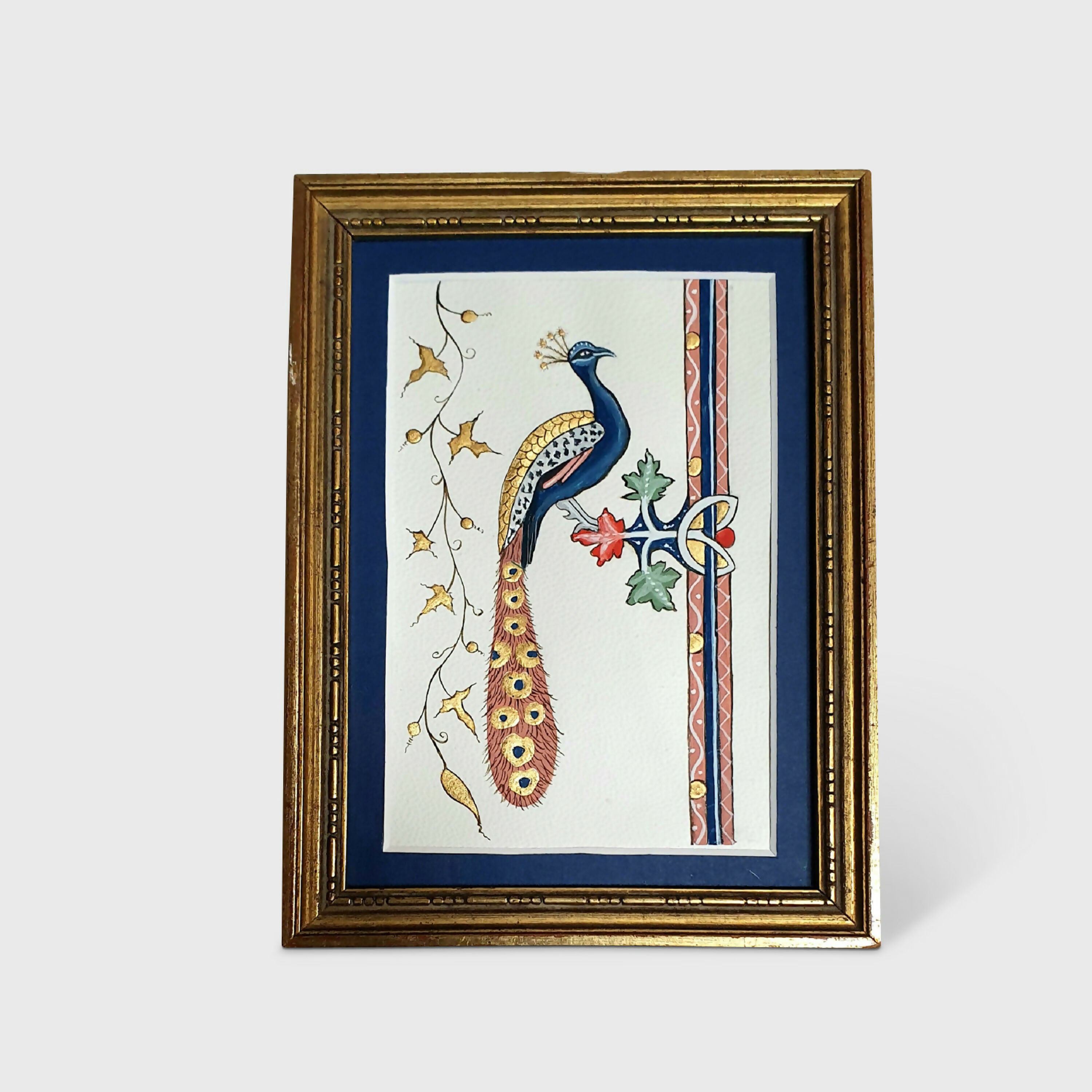 Enluminure paon perché 2 | EMPREINTES Paris