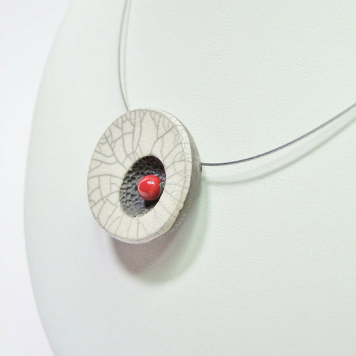 Collier Miro cratère blanc et rouge | EMPREINTES Paris - EMPREINTES Paris
