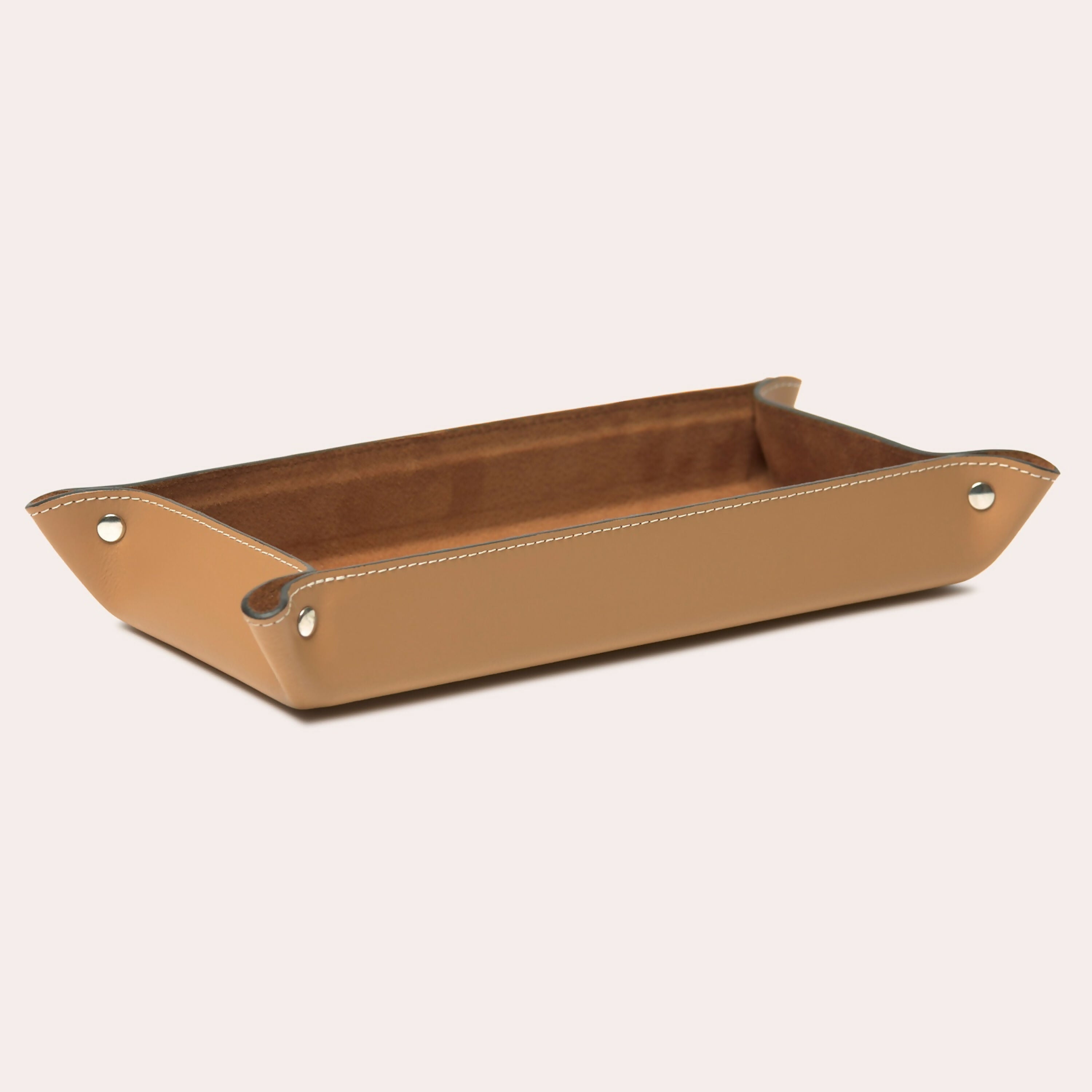 Vide poches rectangle en cuir camel | EMPREINTES Paris