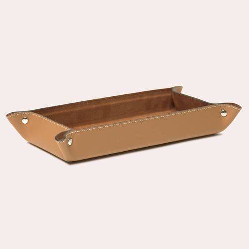 Vide poches rectangle en cuir camel | EMPREINTES Paris - EMPREINTES Paris