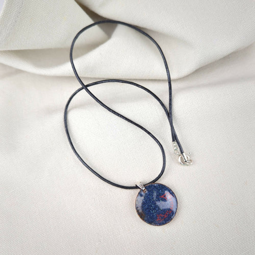 Collier Pop Art en émail sur cuivre - Orange | EMPREINTES Paris - EMPREINTES Paris