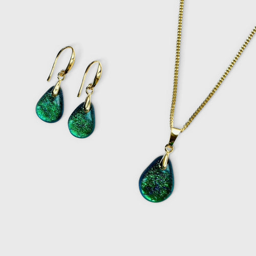 parure_perle_dichroique_cyan_mari_et_femme | EMPREINTES Paris - EMPREINTES Paris