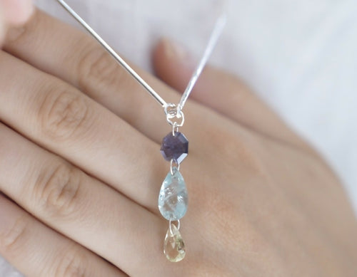 Collier Argent et Aigue Marine | EMPREINTES Paris - EMPREINTES Paris