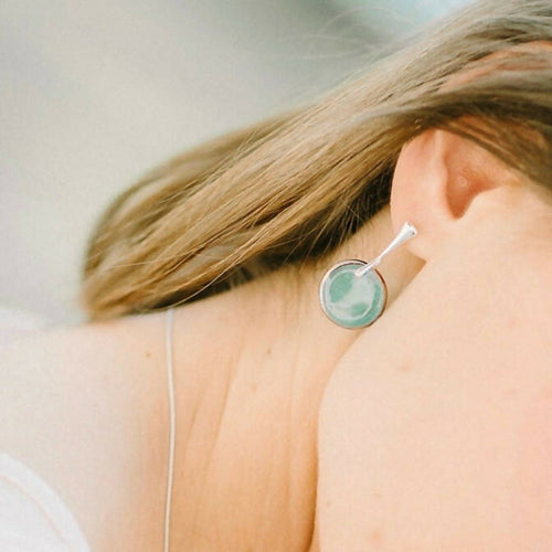 Boucles d'oreilles PLEINE LUNE aqua | EMPREINTES Paris - EMPREINTES Paris