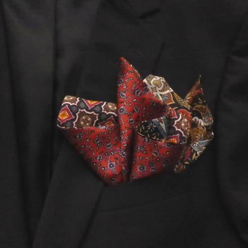 Pochette soie homme - cachemire flower black | EMPREINTES Paris - EMPREINTES Paris