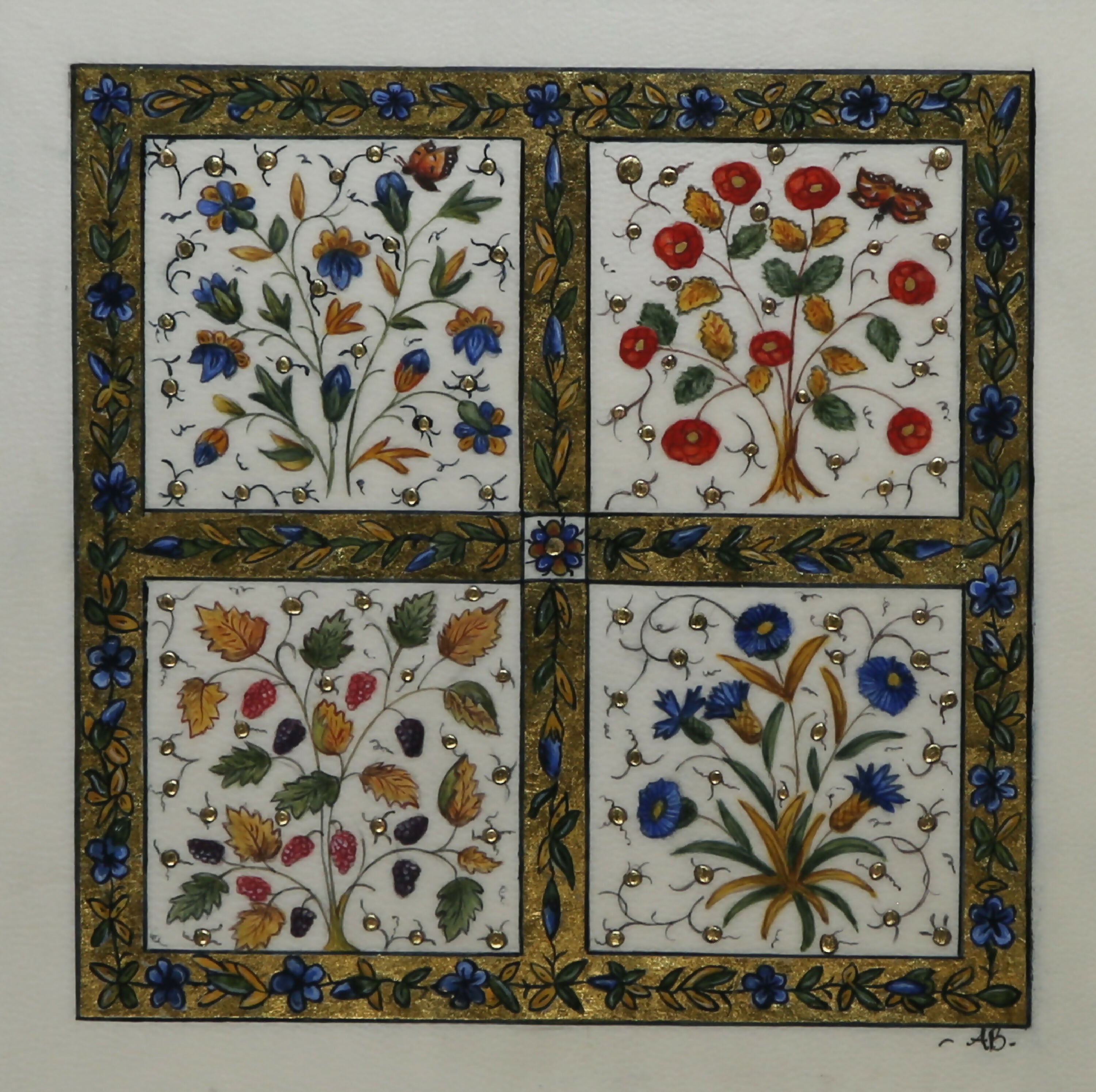 Enluminure Carré de fleurs | EMPREINTES Paris