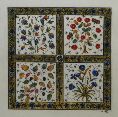 Enluminure Carré de fleurs | EMPREINTES Paris - EMPREINTES Paris