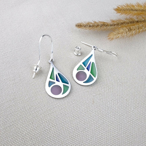 Boucles d’oreilles, les gouttes – Émail Plique-à-Jour et Argent | EMPREINTES Paris - EMPREINTES Paris